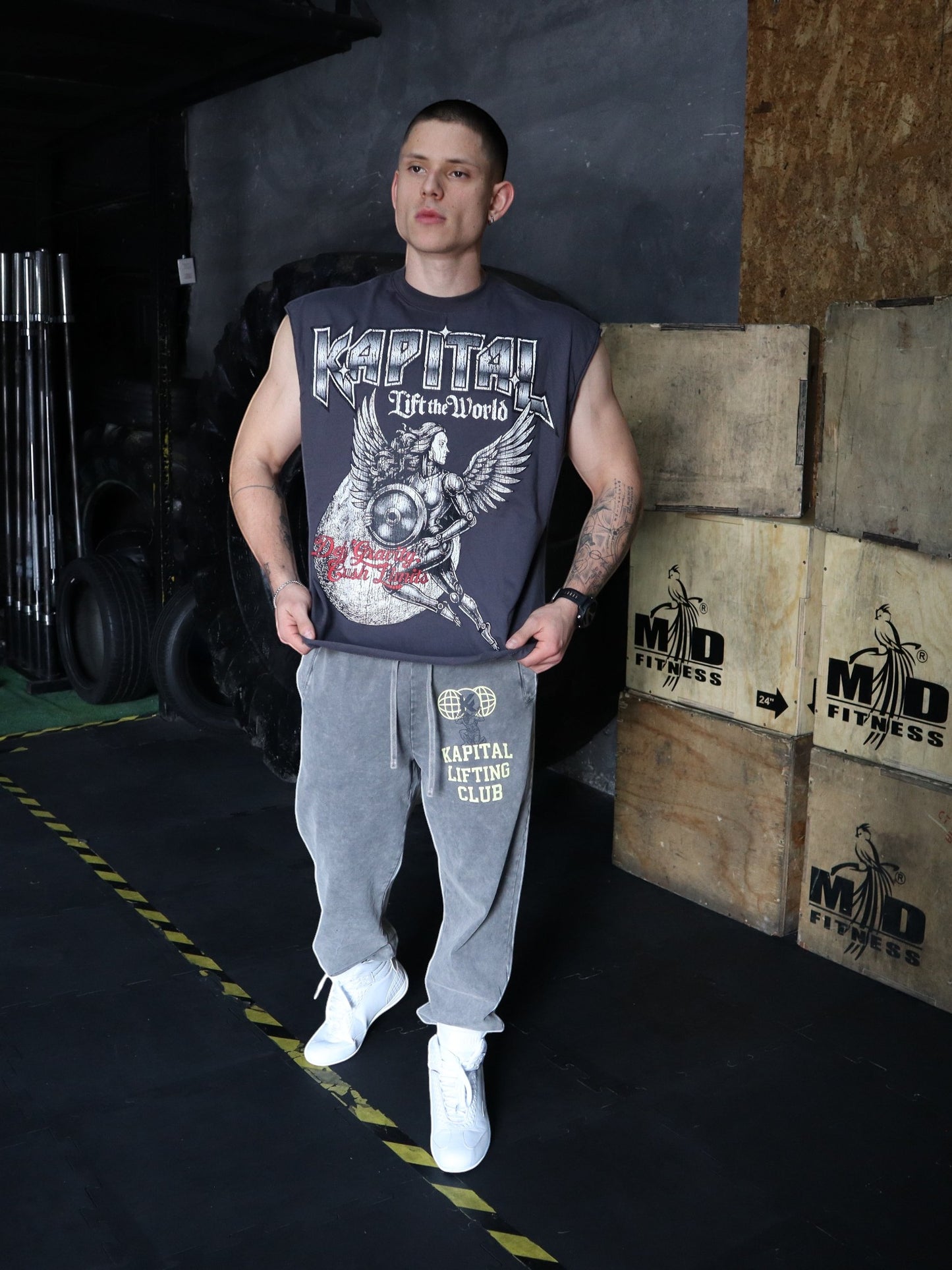 ANGEL OF STEEL "HEAVYWEIGHT PREMIUM" BOXY FIT CUTOFF TEE