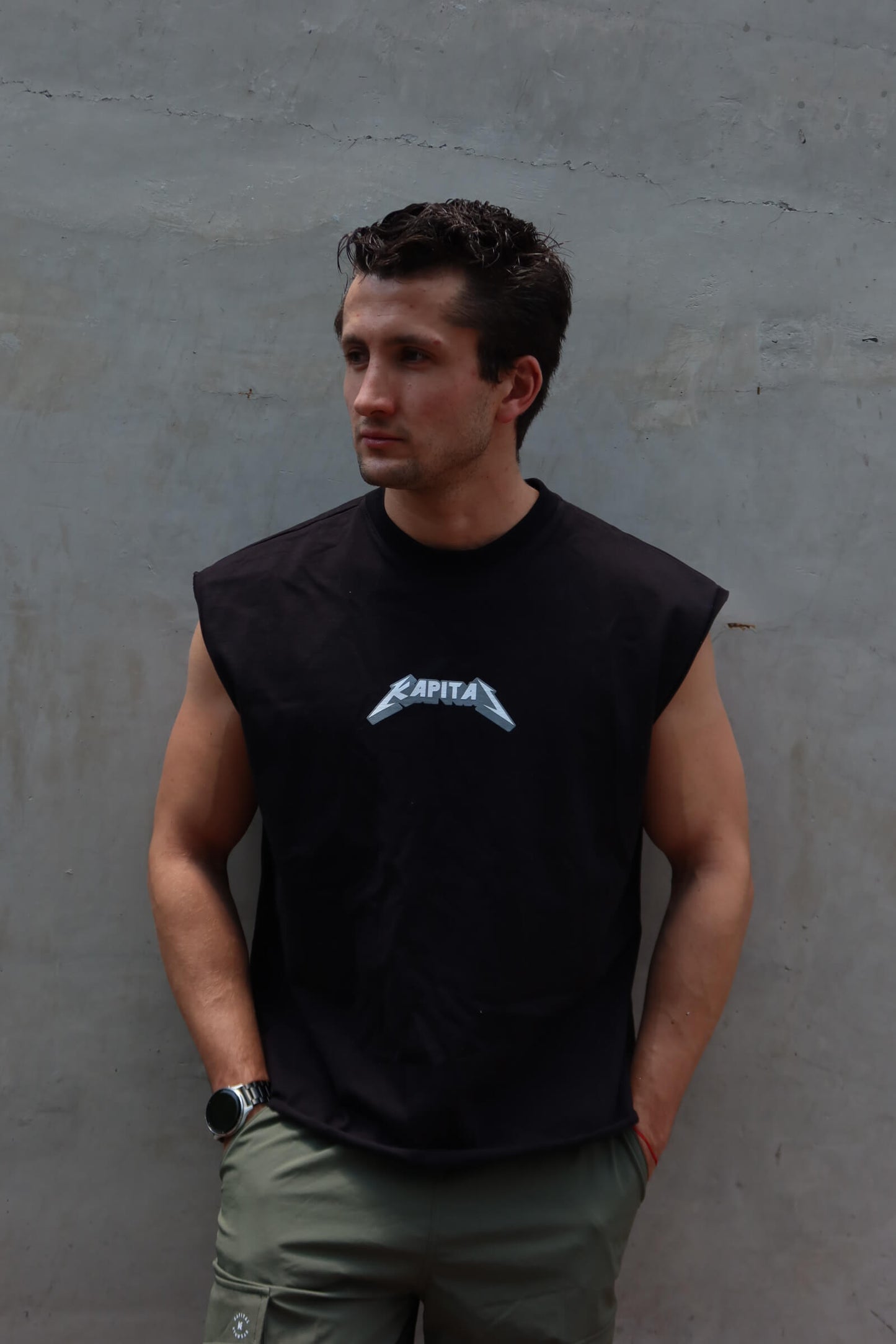 METAL LOGO "HEAVYWEIGHT PREMIUM" BOXY FIT CUTOFF TEE