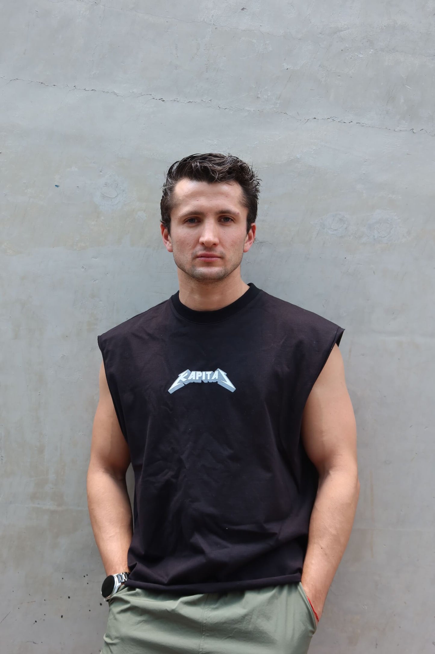 METAL LOGO "HEAVYWEIGHT PREMIUM" BOXY FIT CUTOFF TEE