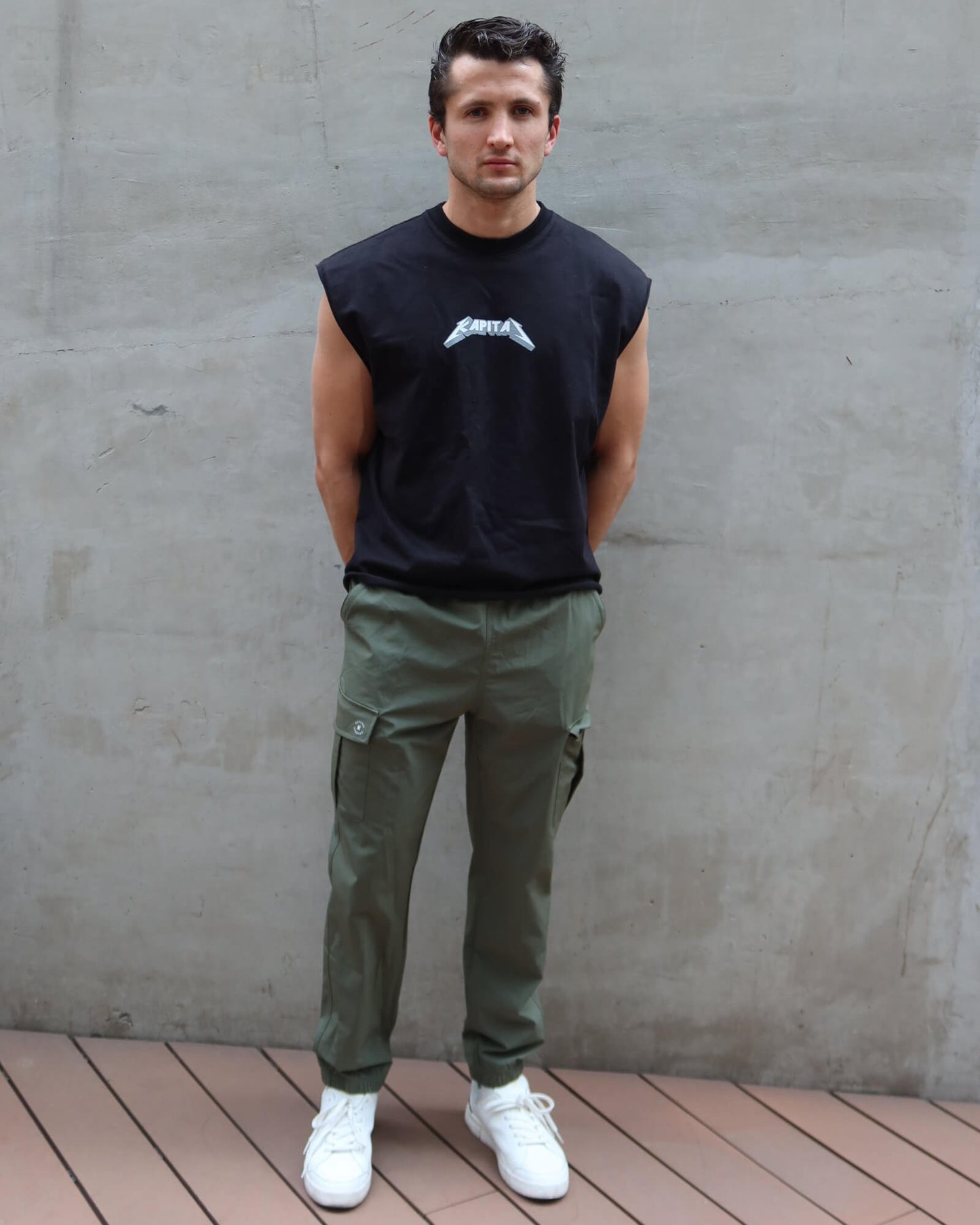 METAL LOGO "HEAVYWEIGHT PREMIUM" BOXY FIT CUTOFF TEE
