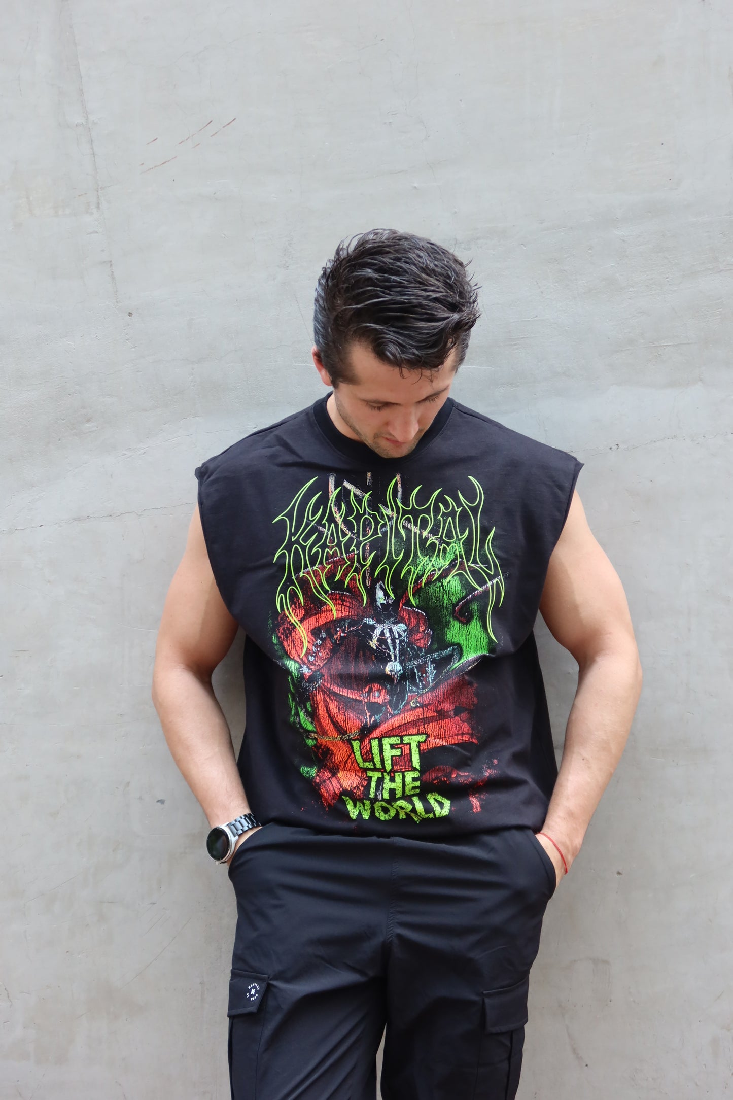 SPAWNXKAPITAL "HEAVYWEIGHT PREMIUM" BOXY FIT CUTOFF TEE