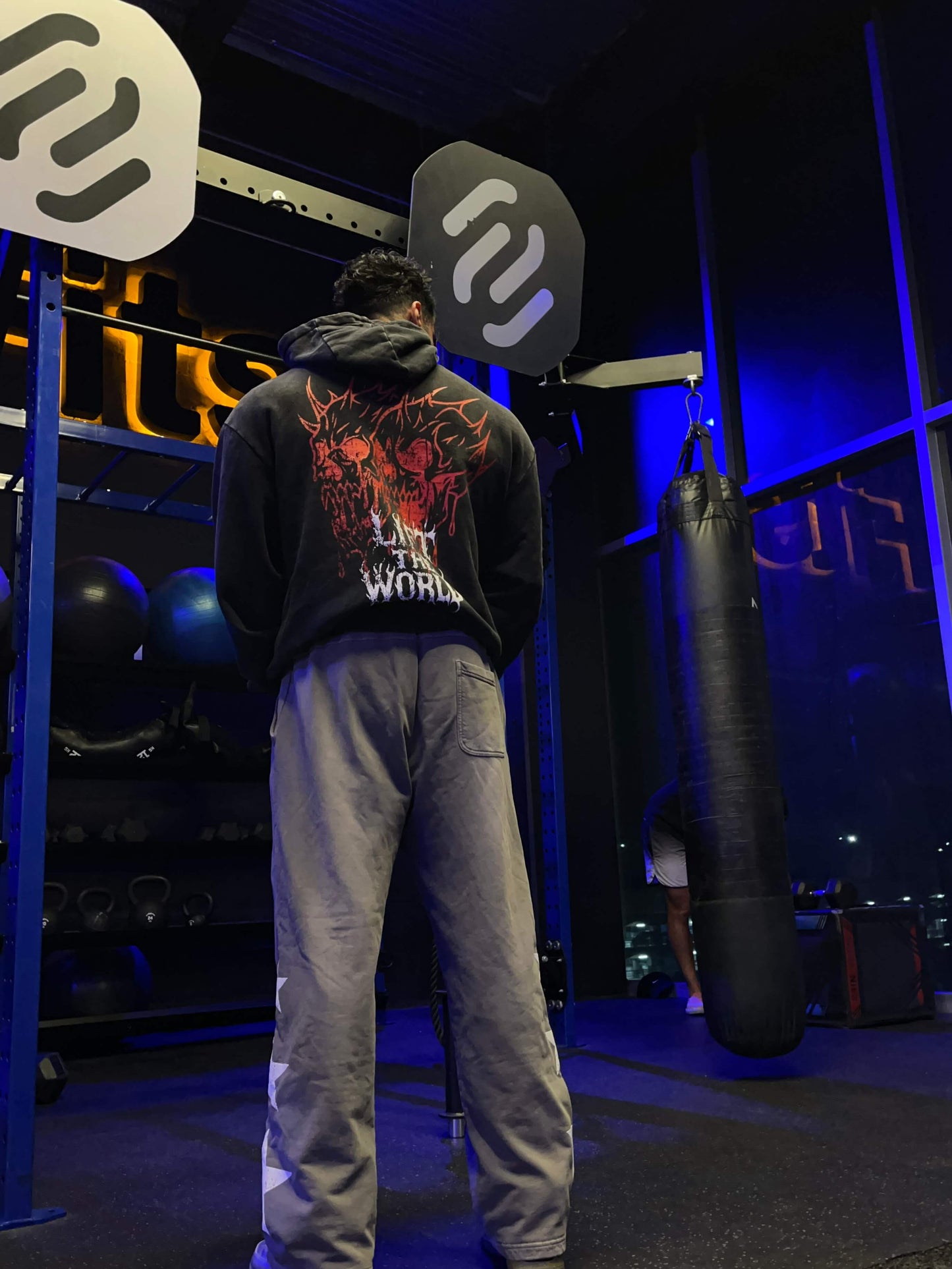 METAL SKULL "PREMIUM HEAVYWEIGHT" DARK WASH OVERSIZED HOODIE