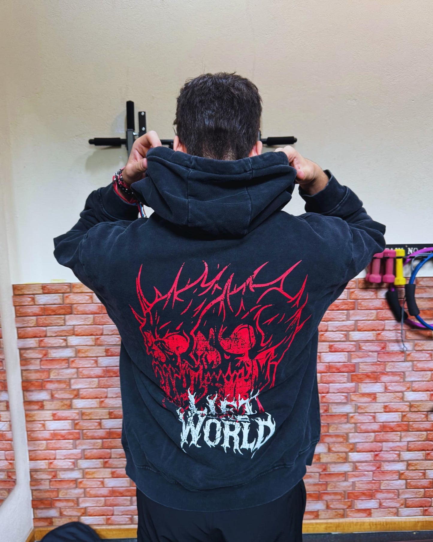 METAL SKULL "PREMIUM HEAVYWEIGHT" DARK WASH OVERSIZED HOODIE