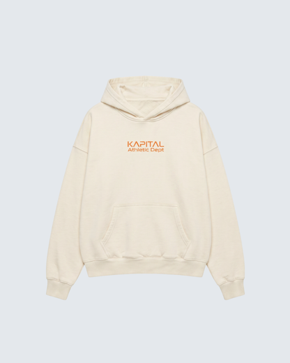 KAPITAL SUPER COMFORT "PREMIUM MEDIUMWEIGHT" HOODIE CREAM WHITE