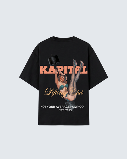 VINTAGE LIFTING PINUP GIRL "HEAVYWEIGHT PREMIUM" BOXY FIT UNISEX TEE