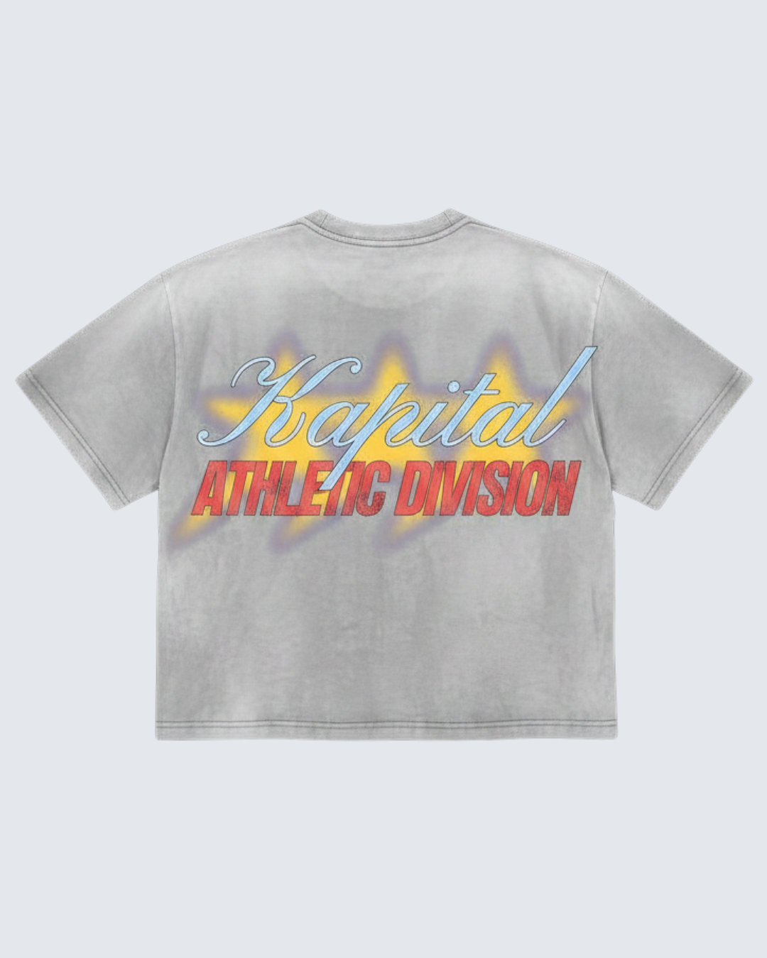 KAPITAL STAR DIVISION "HEAVYWEIGHT PREMIUM" SUPER BOXY OVERSIZED GREY PIGMENT WASH T SHIRT (Copia)