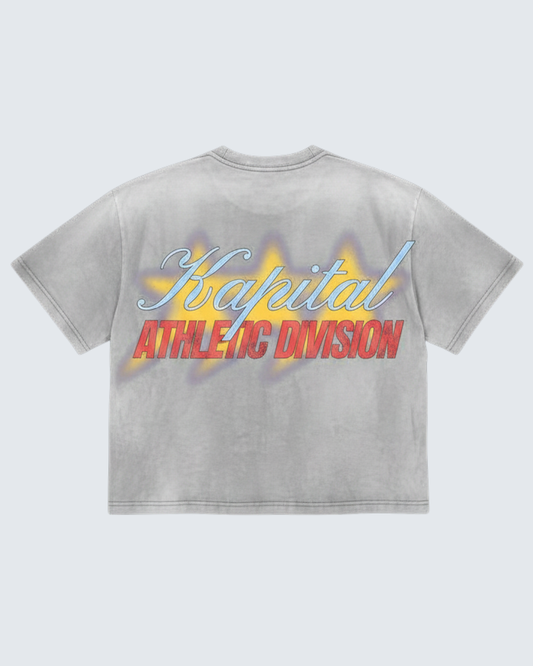 KAPITAL STAR DIVISION "HEAVYWEIGHT PREMIUM" SUPER BOXY OVERSIZED GREY PIGMENT WASH T SHIRT (Copia)