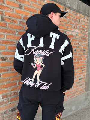 BETTY BOOPXKAPITAL "PREMIUM HEAVYWEIGHT" OVERSIZED CROPPED ZIP HOODIE