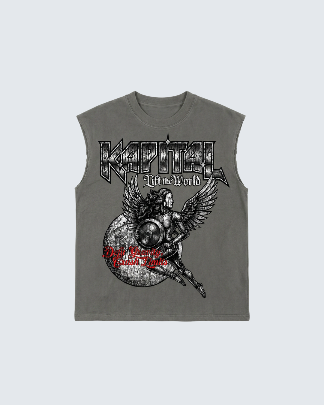 ANGEL OF STEEL "HEAVYWEIGHT PREMIUM" BOXY FIT CUTOFF TEE