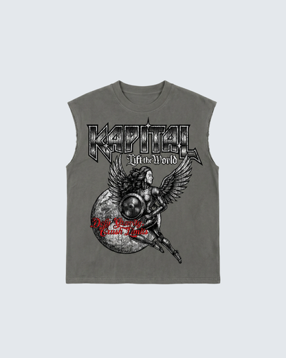 ANGEL OF STEEL "HEAVYWEIGHT PREMIUM" BOXY FIT CUTOFF TEE