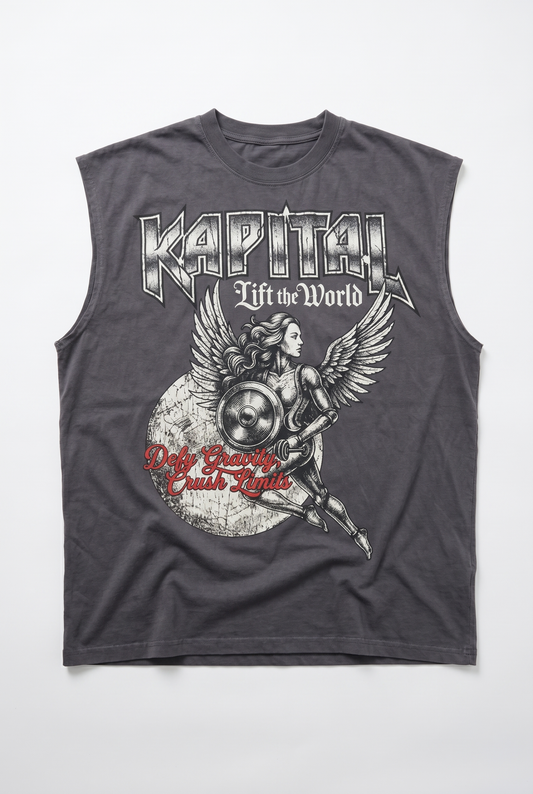 ANGEL OF STEEL "HEAVYWEIGHT PREMIUM" BOXY FIT CUTOFF TEE