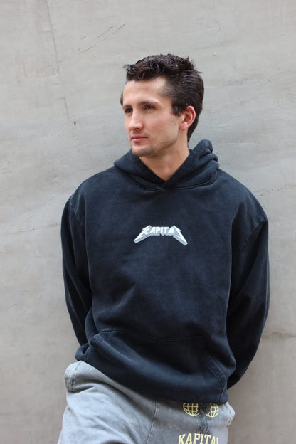 METAL SKULL "PREMIUM HEAVYWEIGHT" DARK WASH OVERSIZED HOODIE
