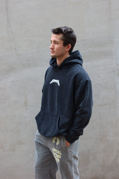 METAL SKULL "PREMIUM HEAVYWEIGHT" DARK WASH OVERSIZED HOODIE