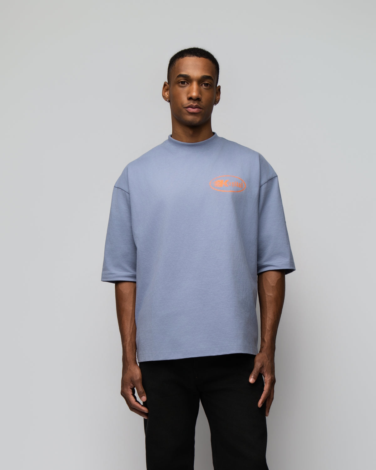 KAPITAL TRAINING DIVISION – "HEAVYWEIGHT PREMIUM" OVERSIZE BOXY FIT PASTEL BLUE