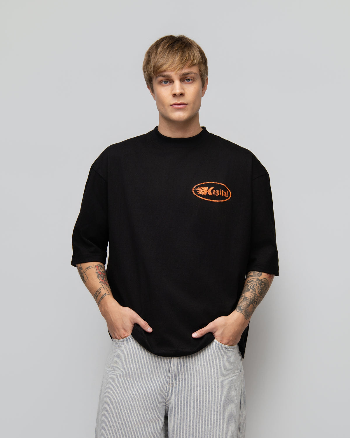 KAPITAL TRAINING DIVISION – "HEAVYWEIGHT PREMIUM" OVERSIZE BOXY FIT BLACK