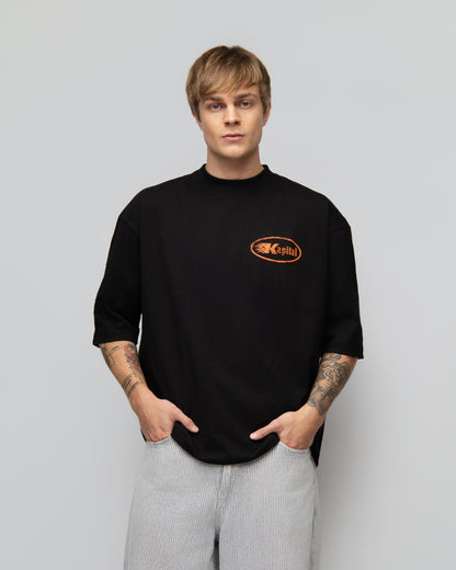 KAPITAL TRAINING DIVISION – "HEAVYWEIGHT PREMIUM" OVERSIZE BOXY FIT BLACK