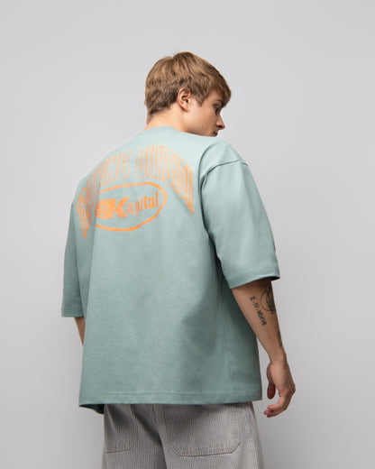 KAPITAL TRAINING DIVISION – "HEAVYWEIGHT PREMIUM" OVERSIZE BOXY FIT PASTEL GREEN