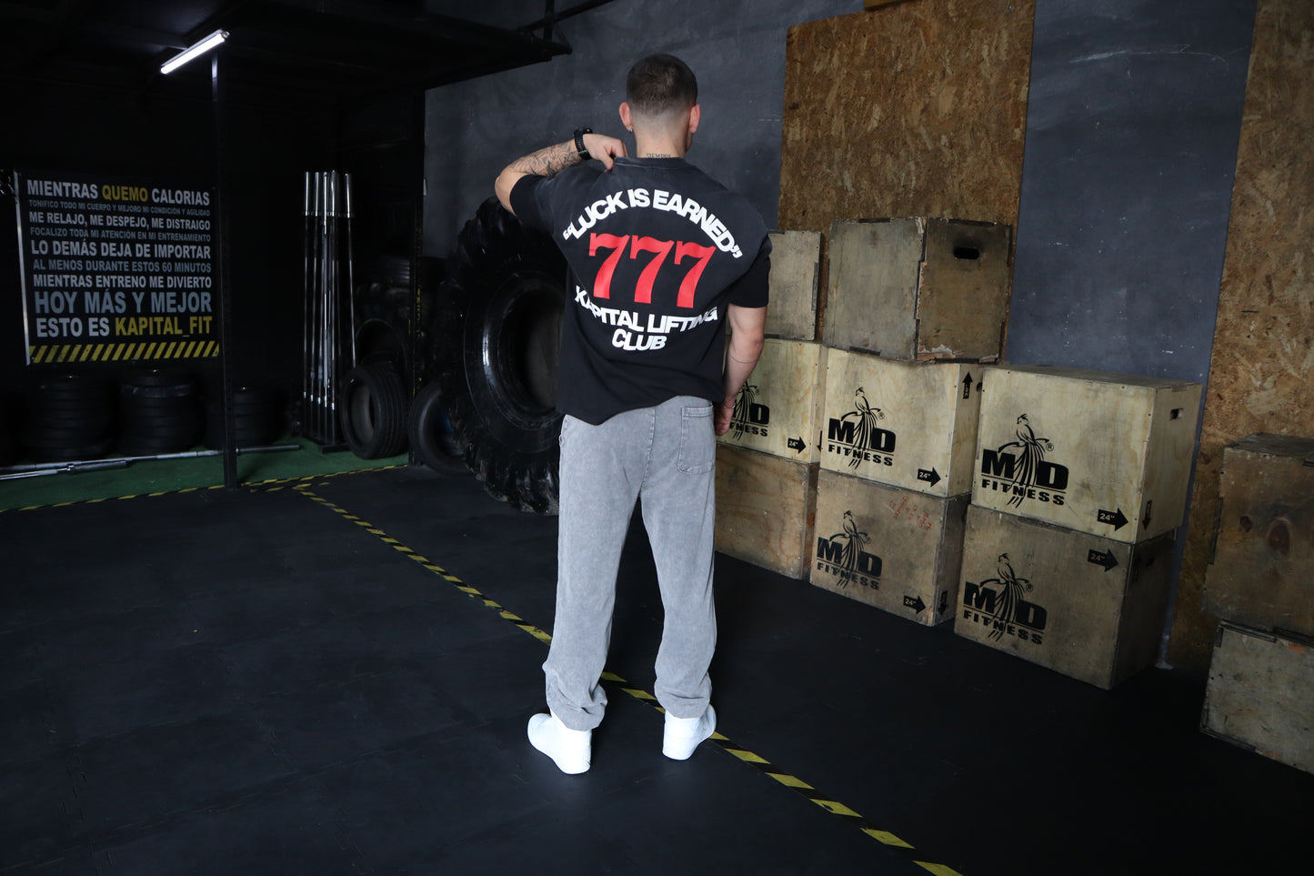 777 Sun Fade Tee – LUCK IS JUST PERSISTENCE "HEAVYWEIGHT PREMIUM VINTAGE" OVERSIZED UNISEX BLACK GRAY TEE