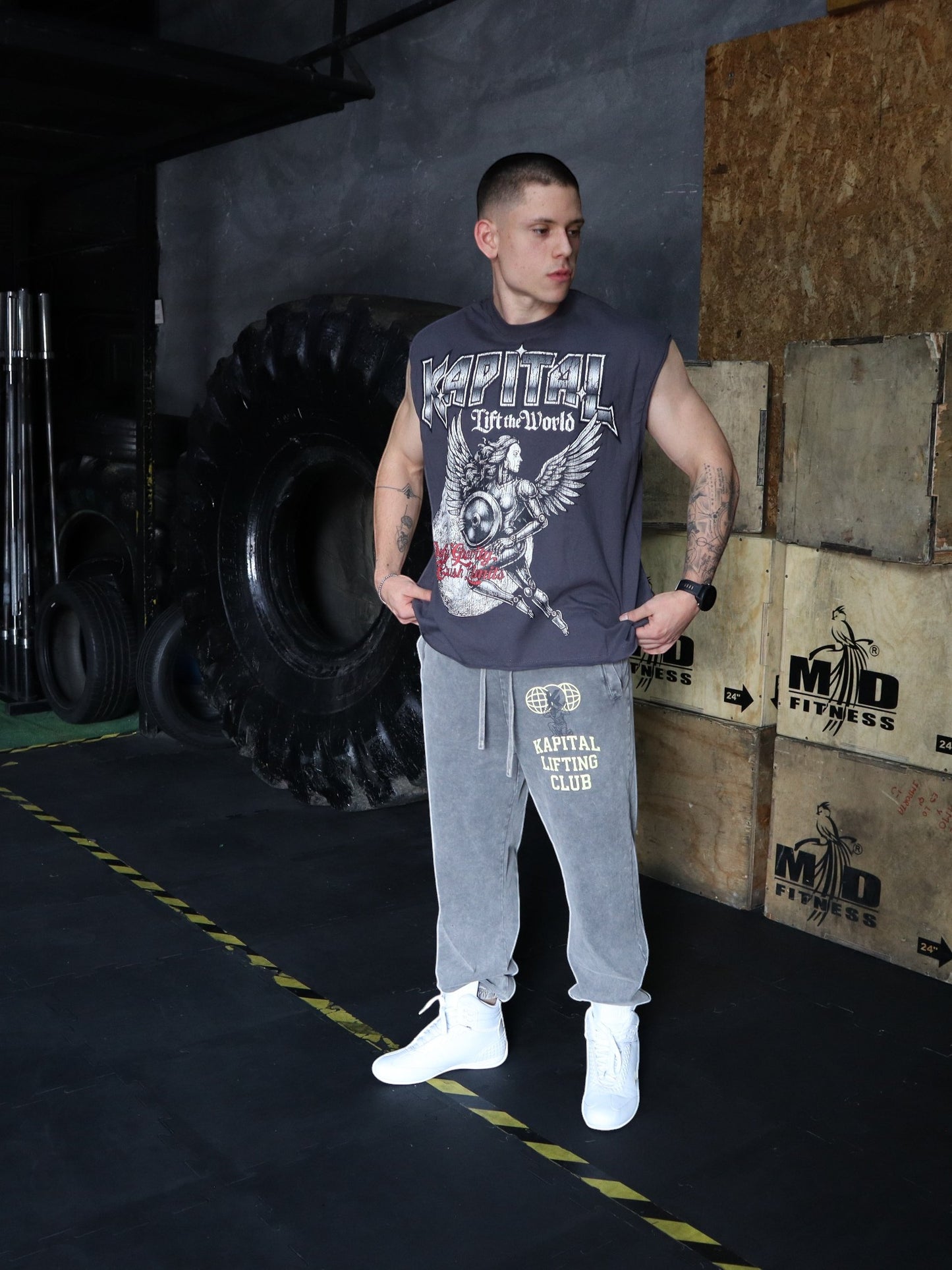 ANGEL OF STEEL "HEAVYWEIGHT PREMIUM" BOXY FIT CUTOFF TEE