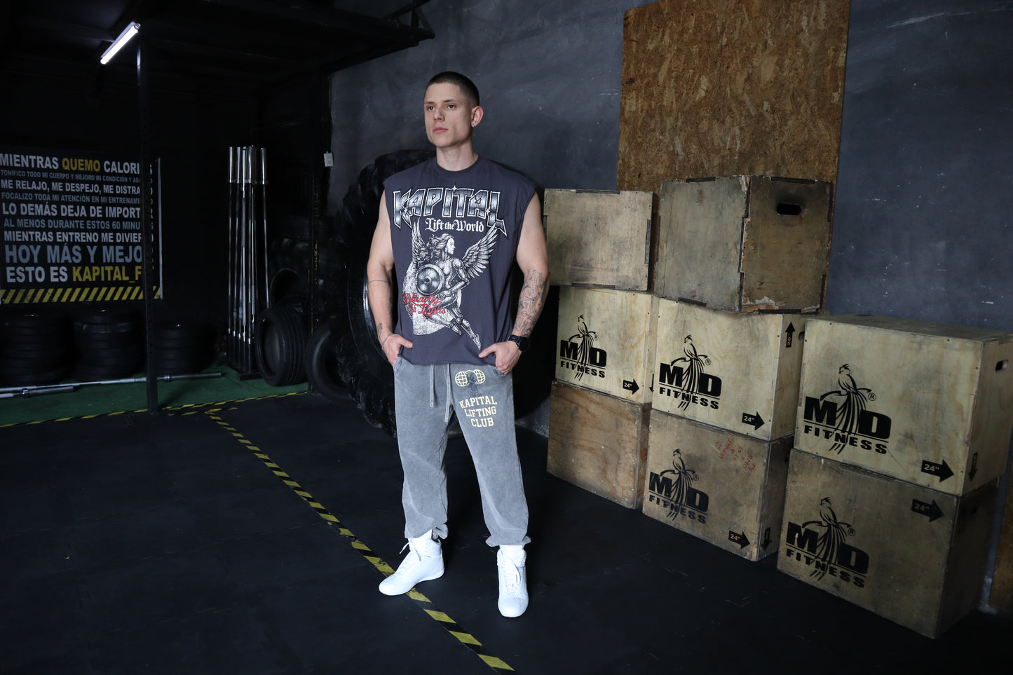 ANGEL OF STEEL "HEAVYWEIGHT PREMIUM" BOXY FIT CUTOFF TEE