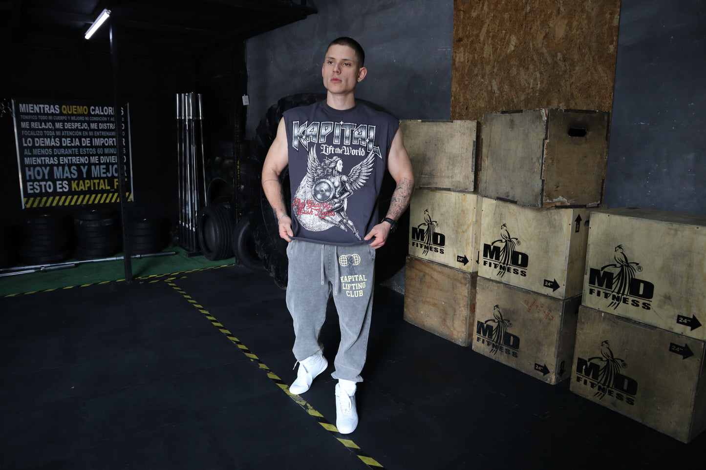 ANGEL OF STEEL "HEAVYWEIGHT PREMIUM" BOXY FIT CUTOFF TEE