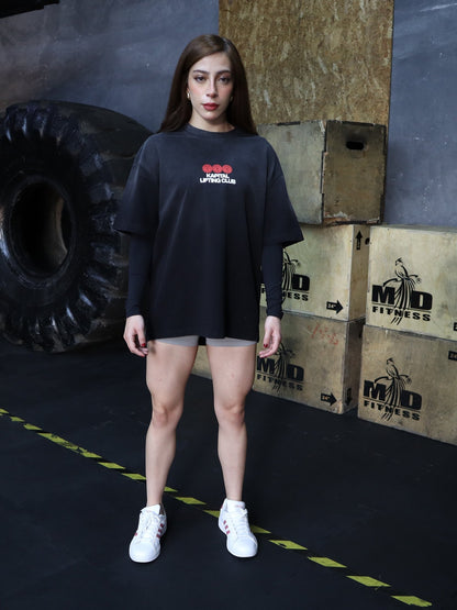 777 Sun Fade Tee – LUCK IS JUST PERSISTENCE "HEAVYWEIGHT PREMIUM VINTAGE" OVERSIZED UNISEX BLACK GRAY TEE