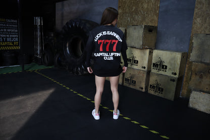 777 Sun Fade Tee – LUCK IS JUST PERSISTENCE "HEAVYWEIGHT PREMIUM VINTAGE" OVERSIZED UNISEX BLACK GRAY TEE (Copia)