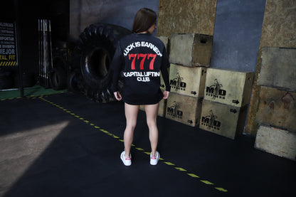 777 Sun Fade Tee – LUCK IS JUST PERSISTENCE "HEAVYWEIGHT PREMIUM VINTAGE" OVERSIZED UNISEX BLACK GRAY TEE (Copia)