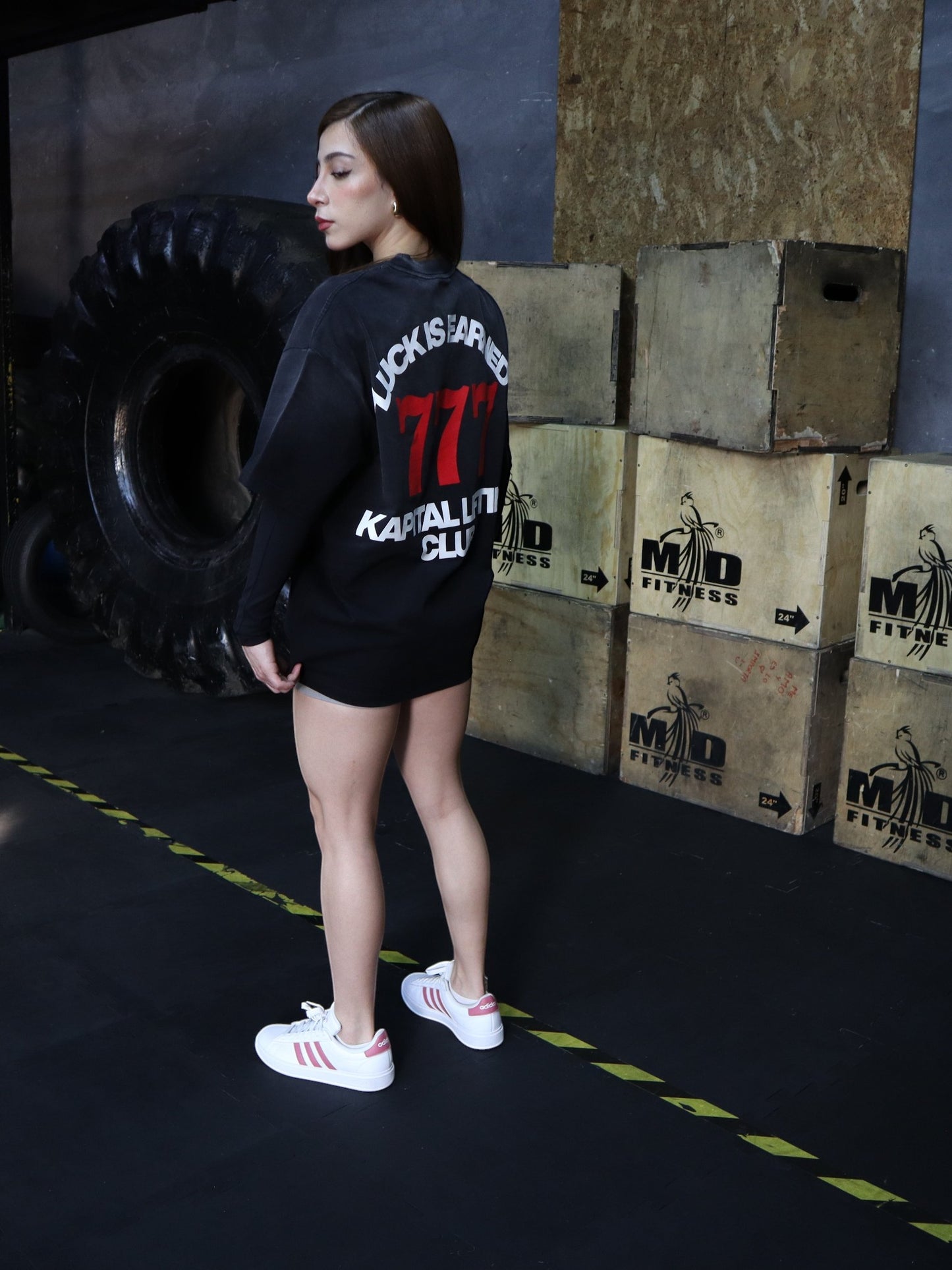 777 Sun Fade Tee – LUCK IS JUST PERSISTENCE "HEAVYWEIGHT PREMIUM VINTAGE" OVERSIZED UNISEX BLACK GRAY TEE