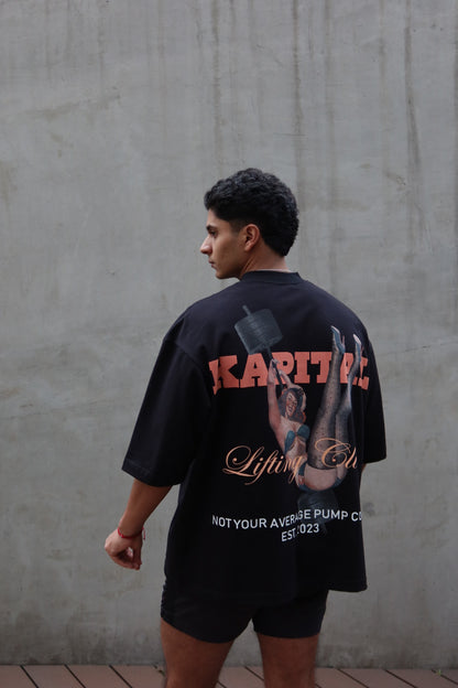 VINTAGE LIFTING PINUP GIRL "HEAVYWEIGHT PREMIUM" BOXY FIT UNISEX TEE