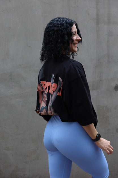 VINTAGE LIFTING PINUP GIRL "HEAVYWEIGHT PREMIUM" BOXY FIT UNISEX TEE