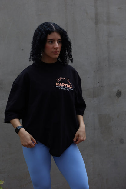 VINTAGE LIFTING PINUP GIRL "HEAVYWEIGHT PREMIUM" BOXY FIT UNISEX TEE