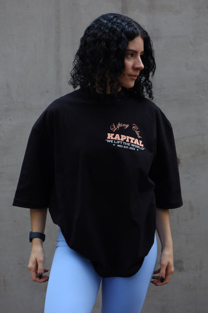 VINTAGE LIFTING PINUP GIRL "HEAVYWEIGHT PREMIUM" BOXY FIT UNISEX TEE