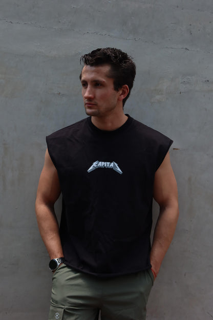 METAL LOGO "HEAVYWEIGHT PREMIUM" BOXY FIT CUTOFF TEE