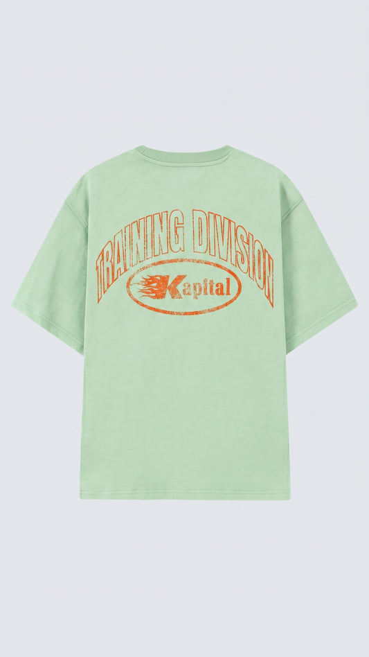 KAPITAL TRAINING DIVISION – "HEAVYWEIGHT PREMIUM" OVERSIZE BOXY FIT PASTEL GREEN