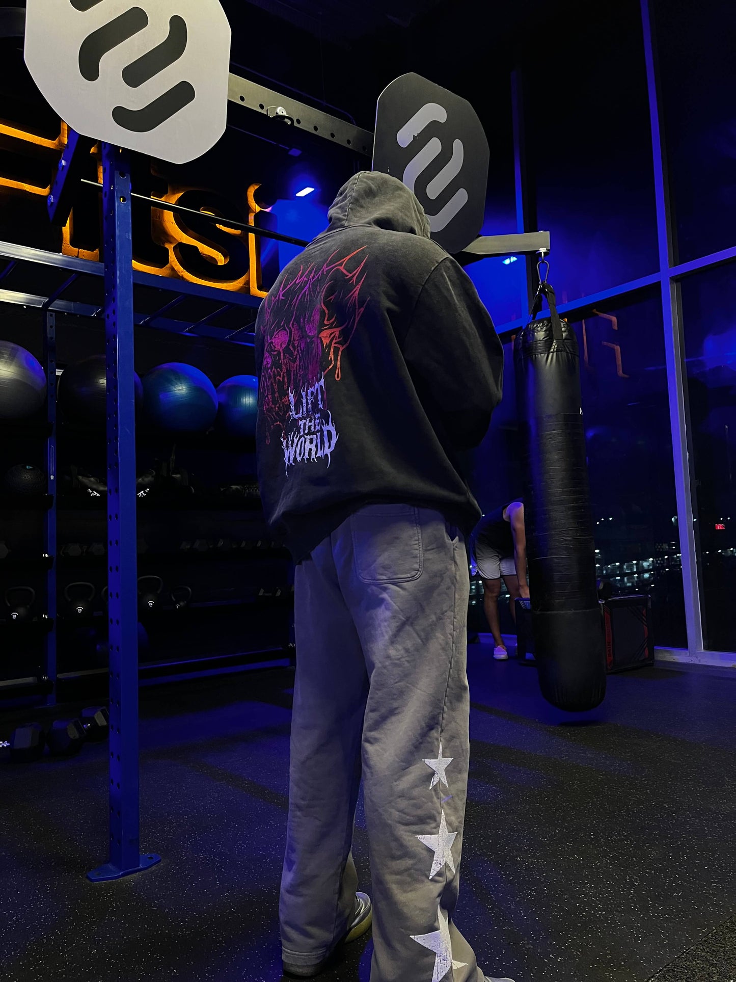 METAL SKULL "PREMIUM HEAVYWEIGHT" DARK WASH OVERSIZED HOODIE