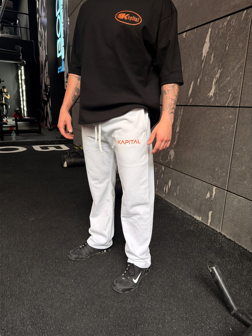 KAPITAL SUPER COMFORT SWEATPANTS CREAM WHITE