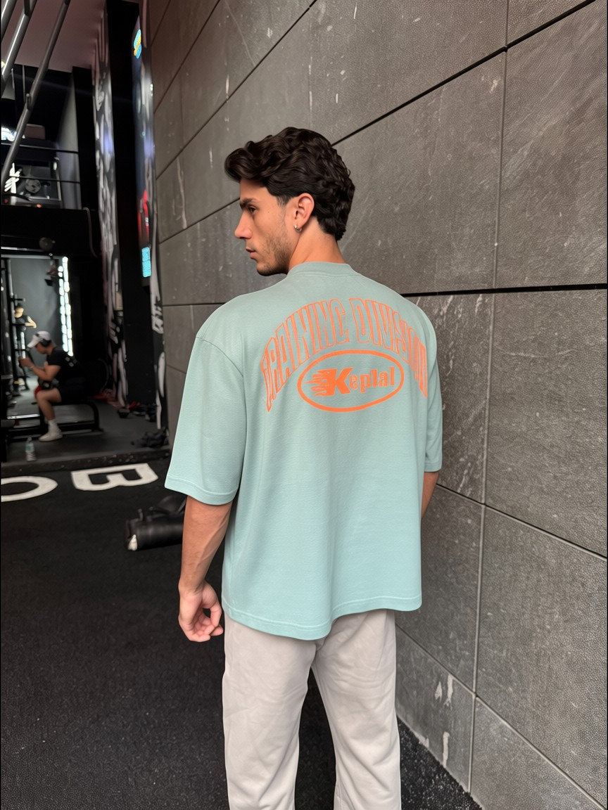 KAPITAL TRAINING DIVISION – "HEAVYWEIGHT PREMIUM" OVERSIZE BOXY FIT PASTEL GREEN