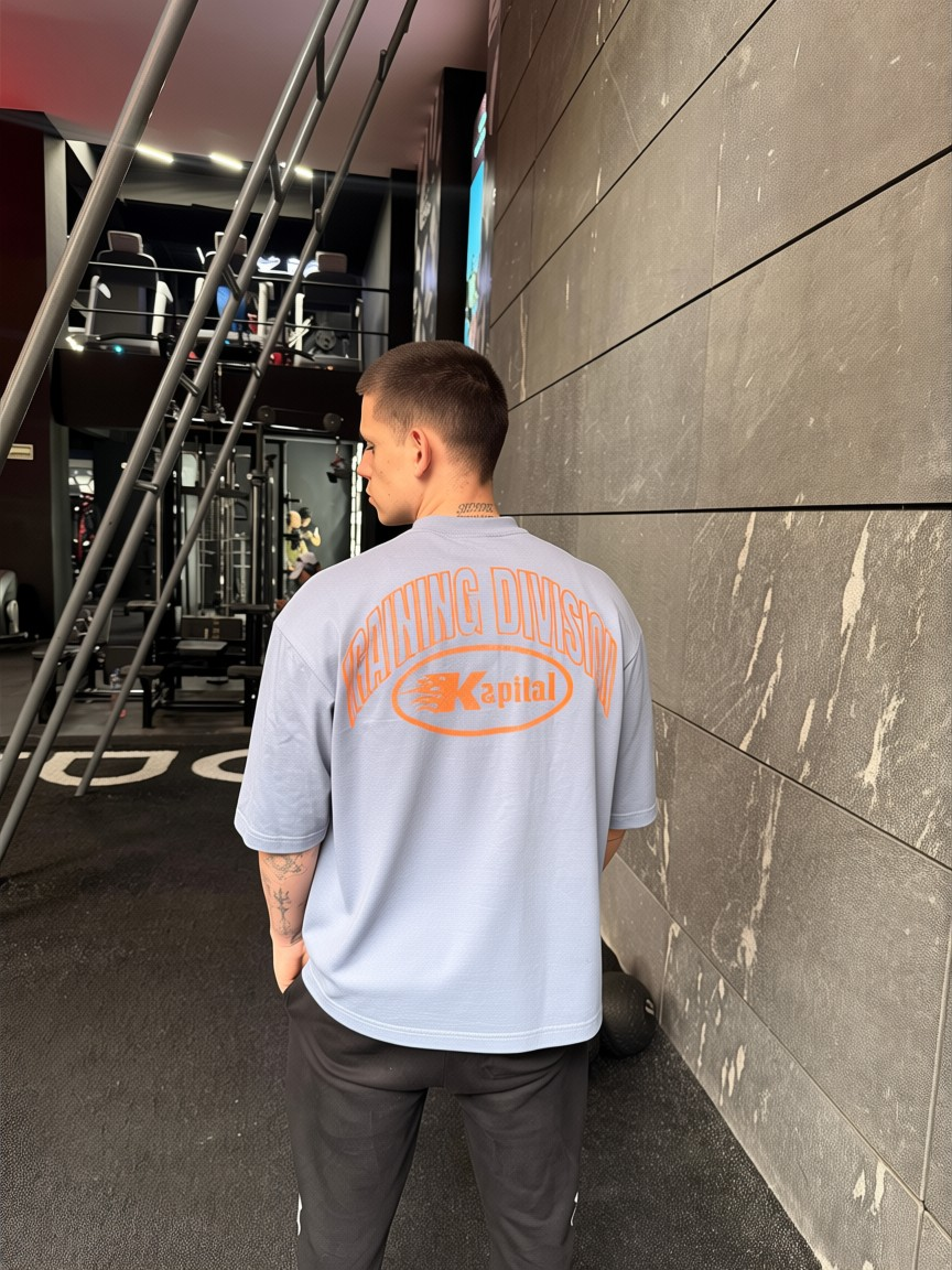 KAPITAL TRAINING DIVISION – "HEAVYWEIGHT PREMIUM" OVERSIZE BOXY FIT PASTEL BLUE