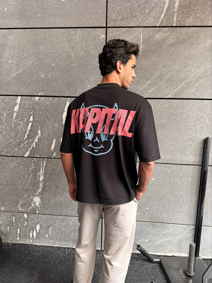 BIG LOGO LITTLE DEVIL – "HEAVYWEIGHT PREMIUM" OVERSIZE BOXY FIT BLACK TEE