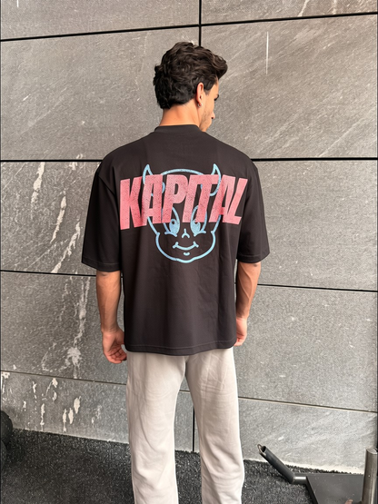 BIG LOGO LITTLE DEVIL – "HEAVYWEIGHT PREMIUM" OVERSIZE BOXY FIT BLACK TEE